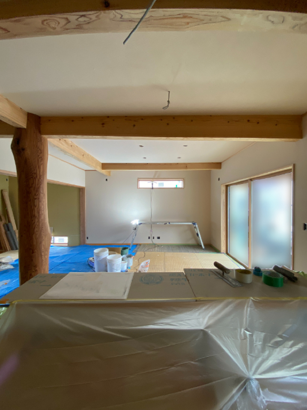 珪藻土の下塗り