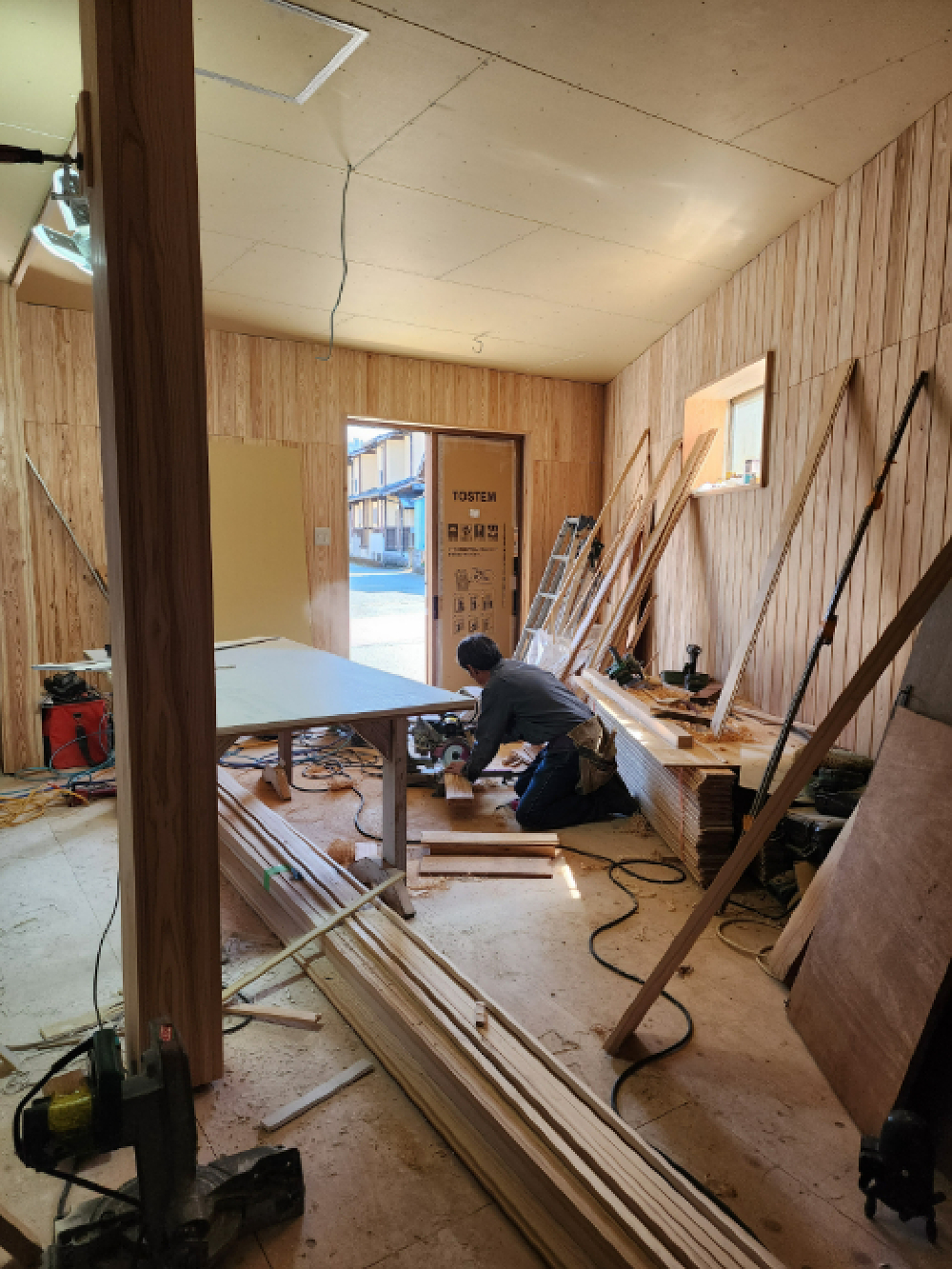 内装工事_杉化粧板