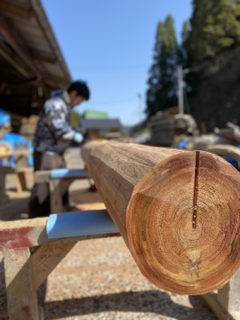 大黒柱の切込加工